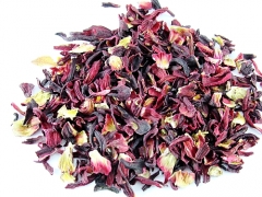 Hibiscus blossoms, chopped, organic